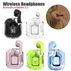AIR 31 Airpods Touch Sports, Waterproof V5.3 in-Ear TWS Crystal Transparent True Wireless Earbuds Wireless Bluetooth Earphone Fingerprint Touch Sensor Control Earbuds