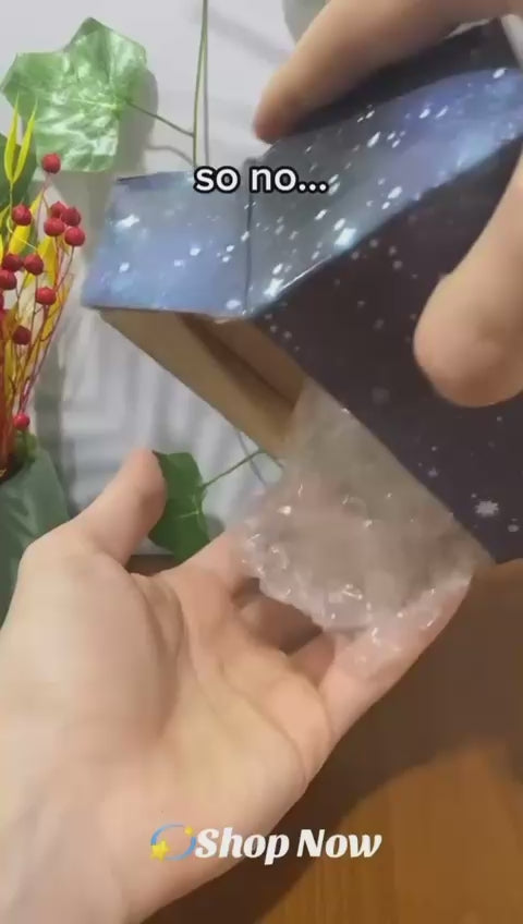 3D Solar System Crystal Ball with Wooden Base and LED Light